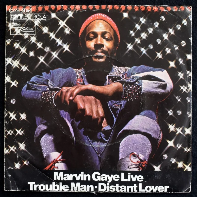 Marvin Gaye Live - Trouble Man / Distant Lover (7" Single), image 3