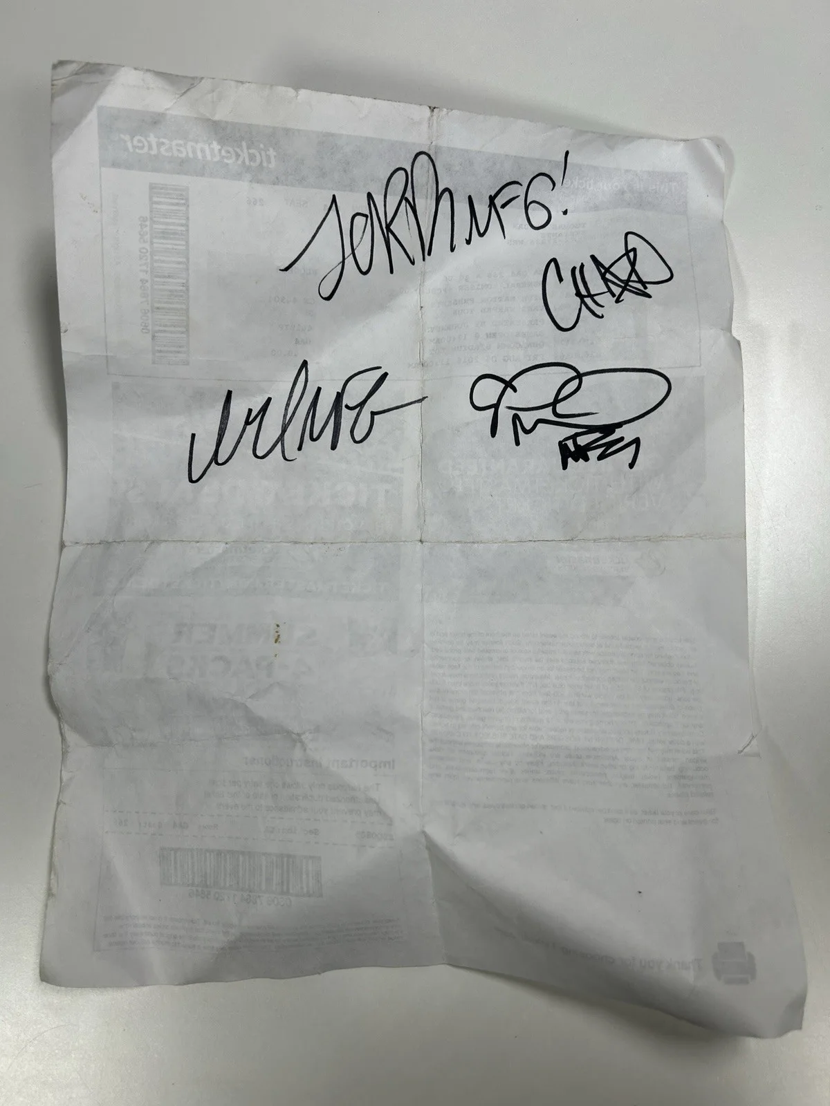 New Found Glory Signed Ticket From Warped Tour 2016, image 2