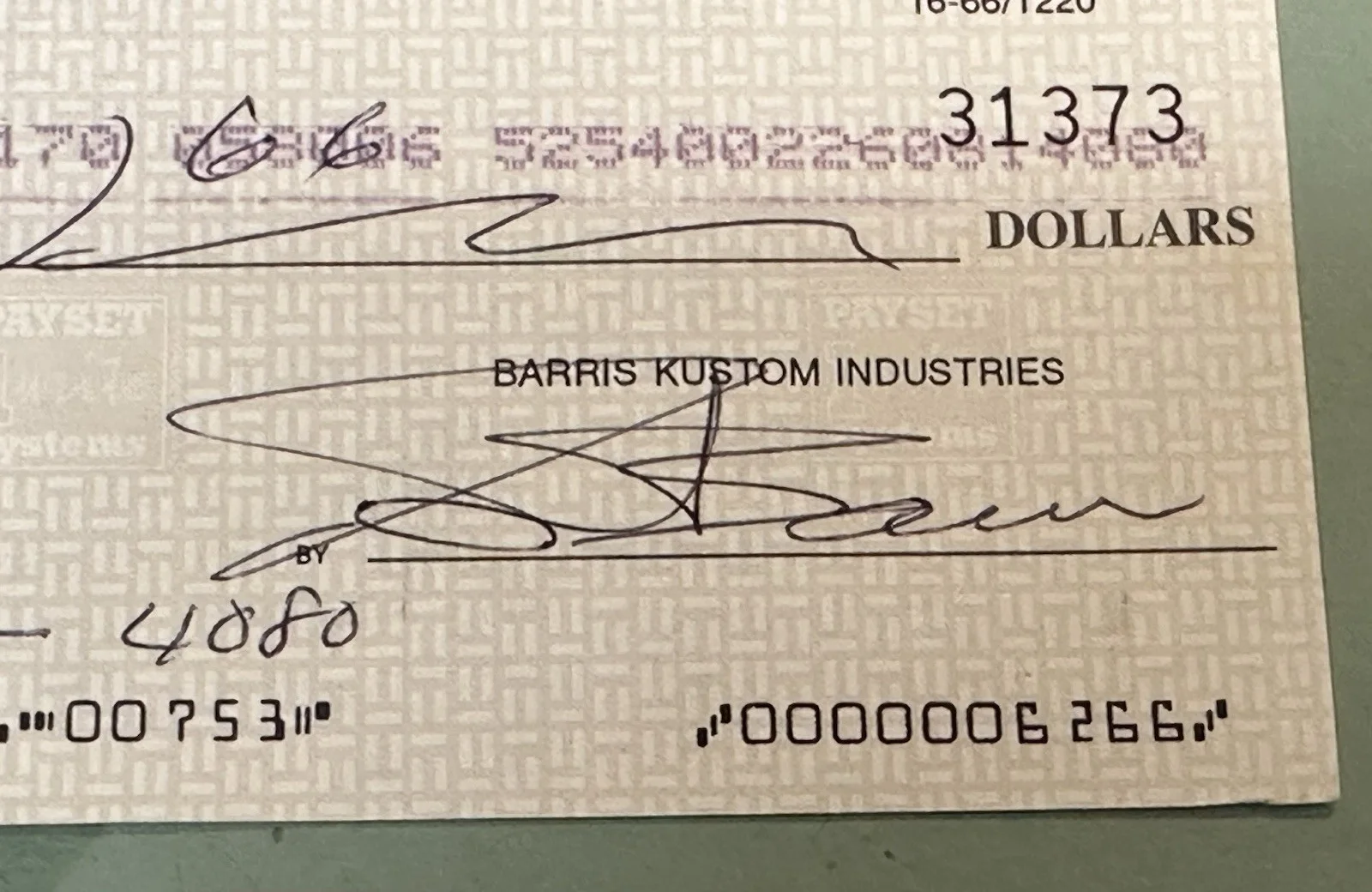 George Barris — George Barris Signed Business Check King of Kustoms Batmobile Dragula Munsters, изображение 2