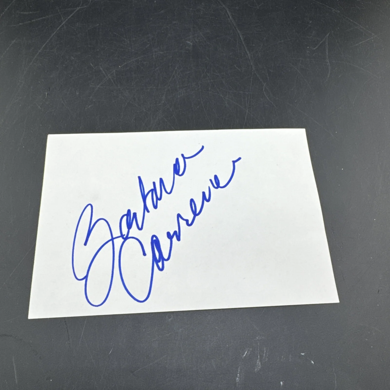 Barbara Carrera — 👀 BARBARA CARRERA Never Say Never Again SIGNED Autograph 3x5 Index Card 👀