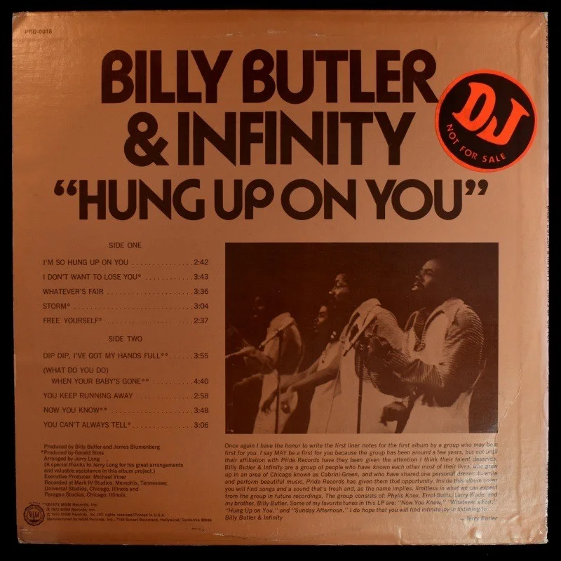 Copy: Billy Butler & Infinity - Hung Up On You (Promo LP), изображение 3