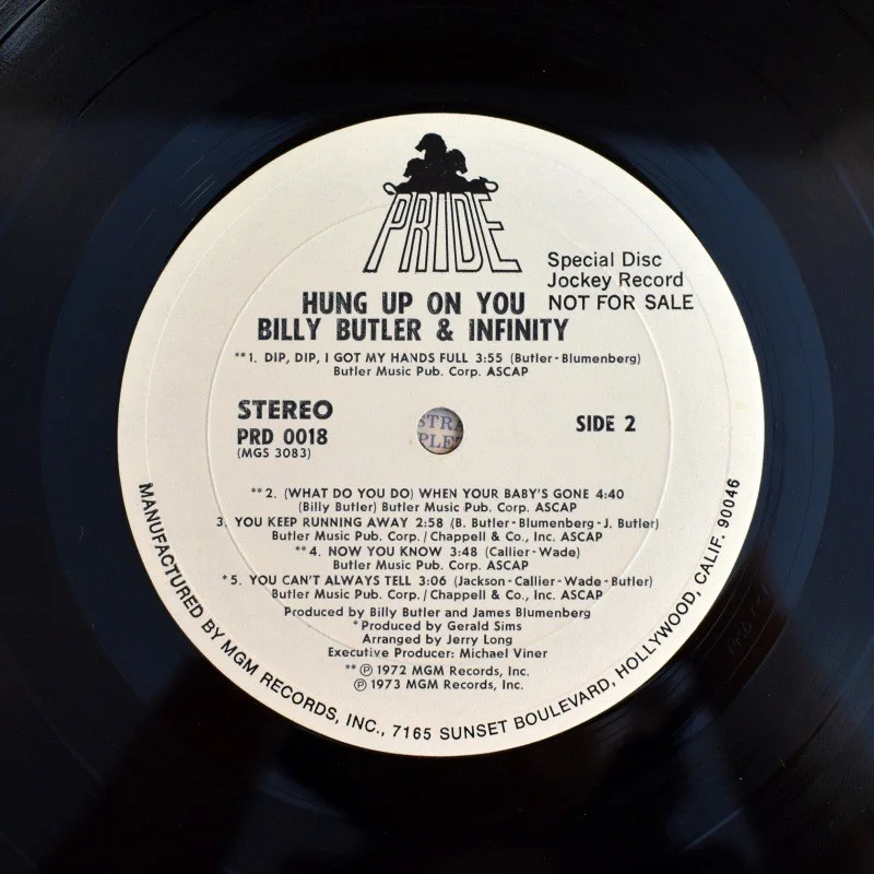 Copy: Billy Butler & Infinity - Hung Up On You (Promo LP), изображение 5