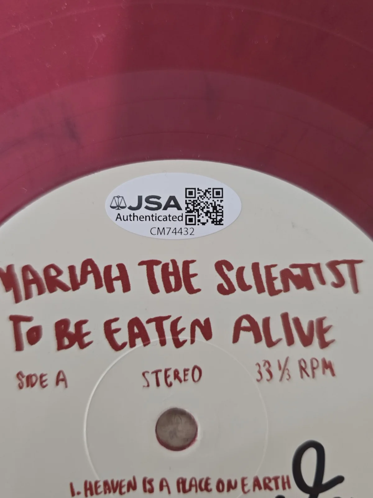 Mariah The Scientist Signed Record Vinyl To Be Eaten Alive JSA AUTHENTIC AUTO, изображение 3
