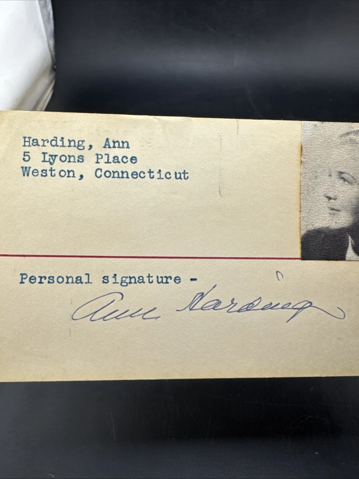 Ann Harding — 👀 Ann Harding Signed Autograph 3x5 Index Card Alfred Hitchcock Presents 👀, изображение 2