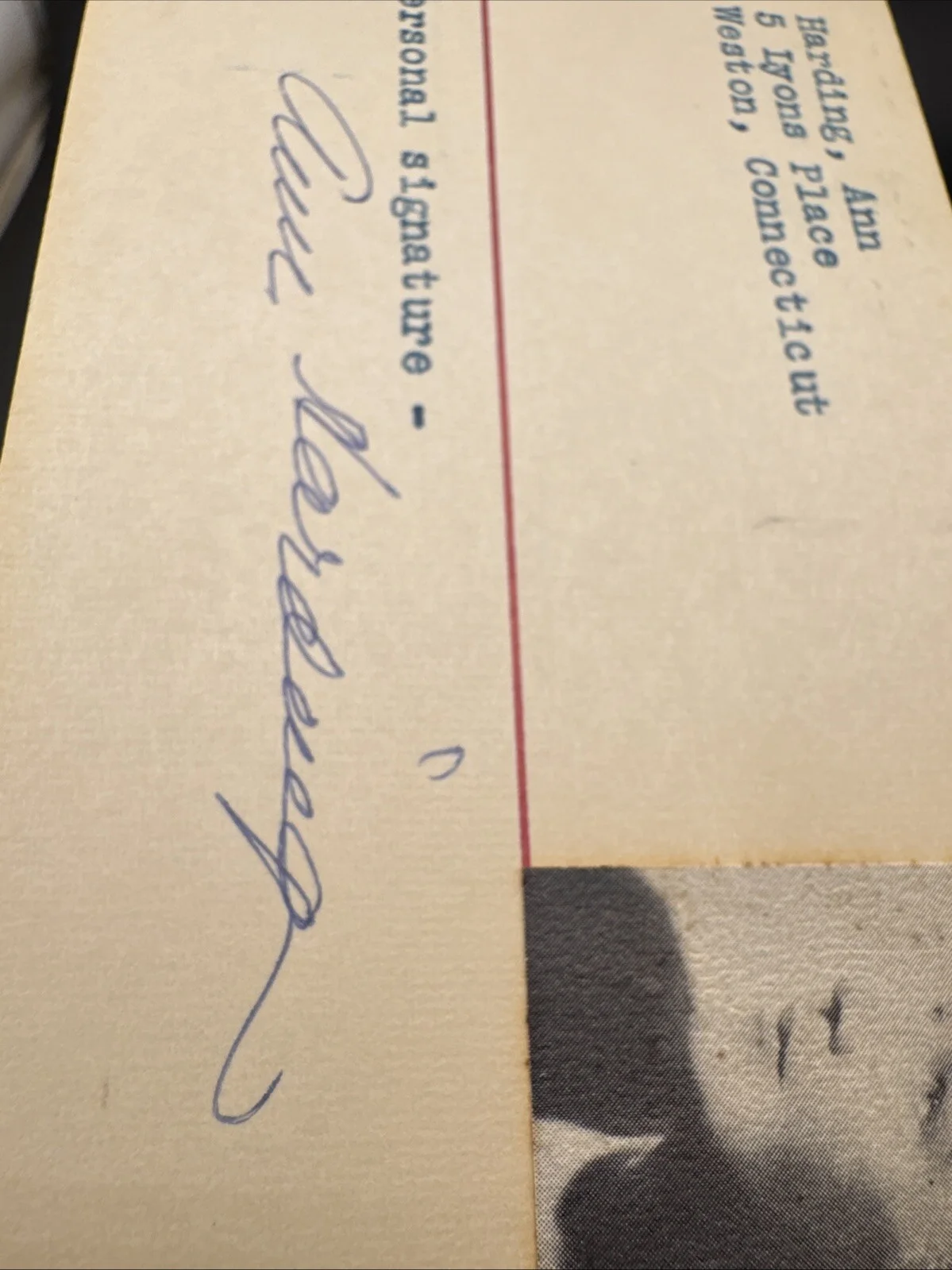 Ann Harding — 👀 Ann Harding Signed Autograph 3x5 Index Card Alfred Hitchcock Presents 👀, изображение 3