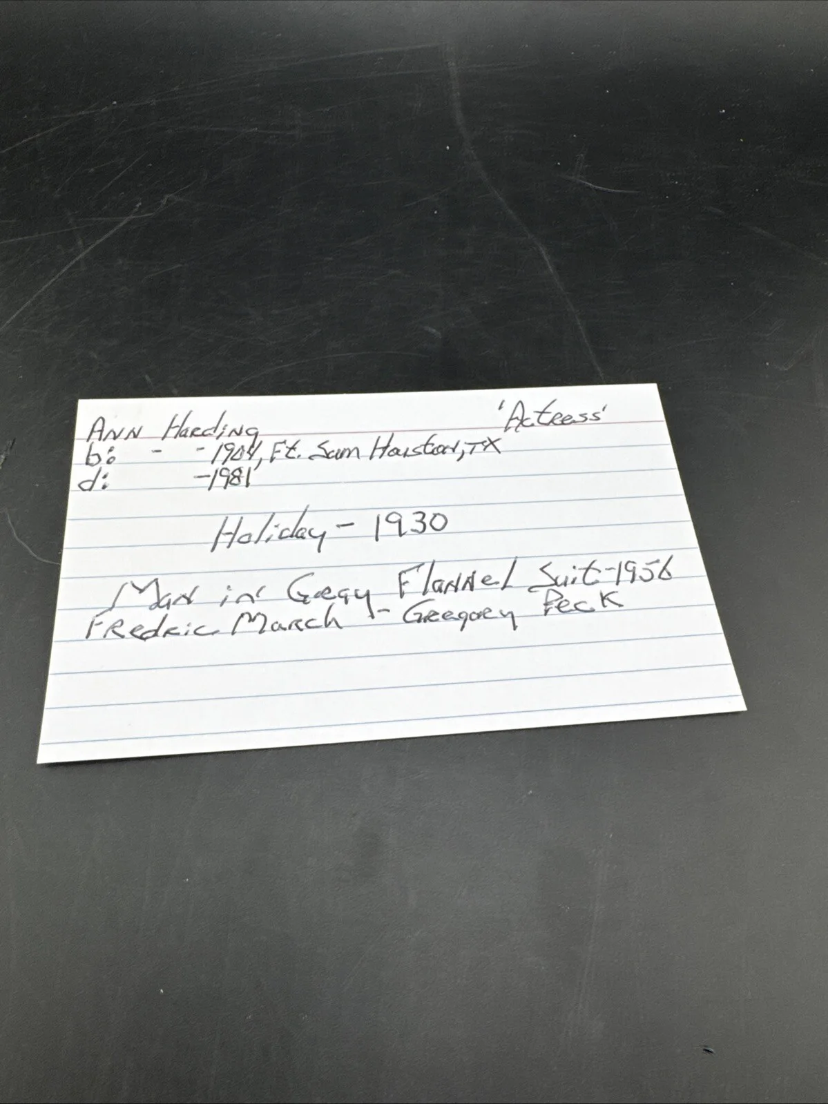 Ann Harding — 👀 Ann Harding Signed Autograph 3x5 Index Card Alfred Hitchcock Presents 👀, изображение 4
