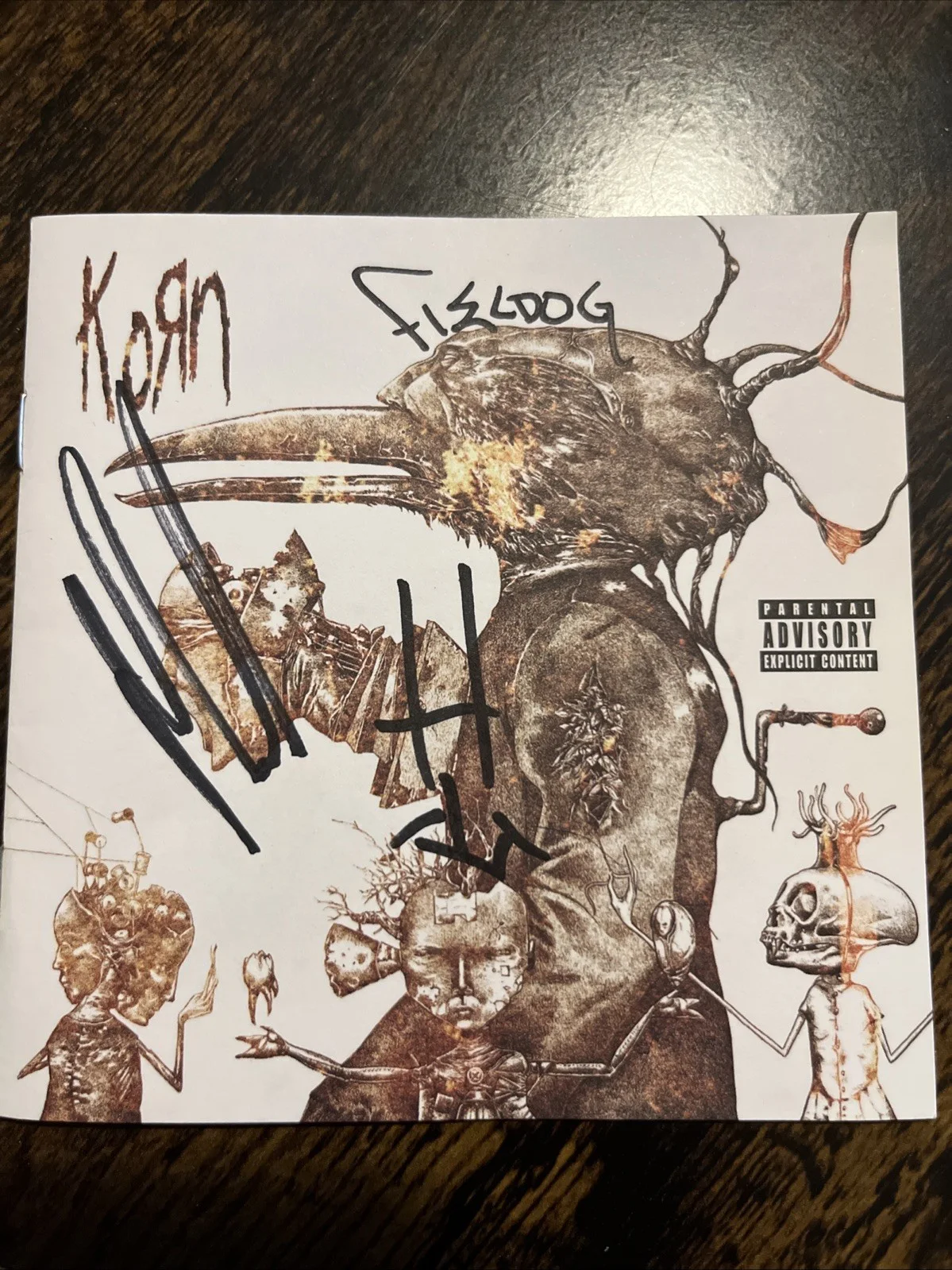 Korn Untitled CD Booklet Signed by Jonathan Davis Munky & Fieldy, image 2