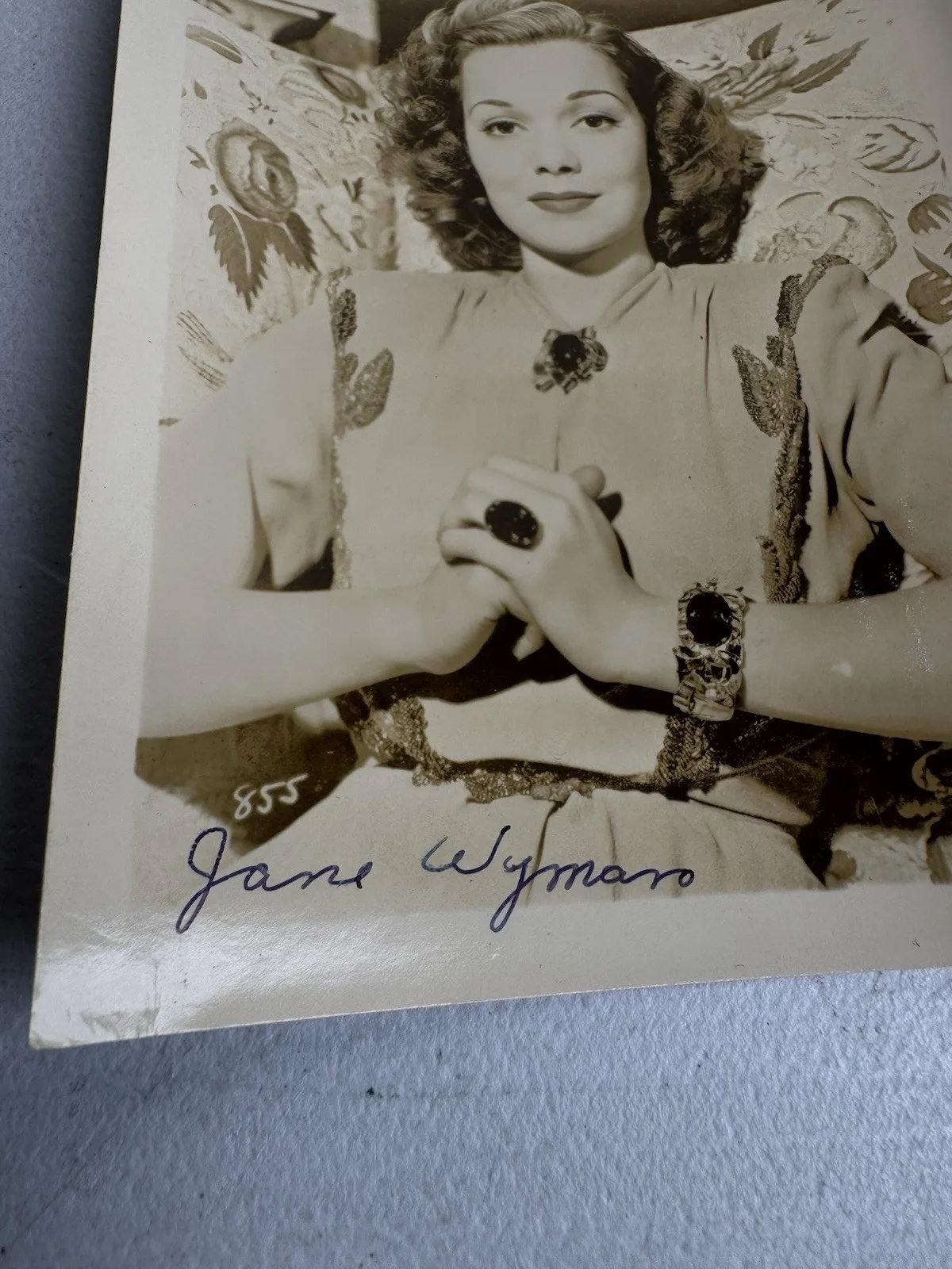 Jane Wyman Movie Star 1940 Vintage Signed 4x5 in Silver Gelatin Photo, изображение 2