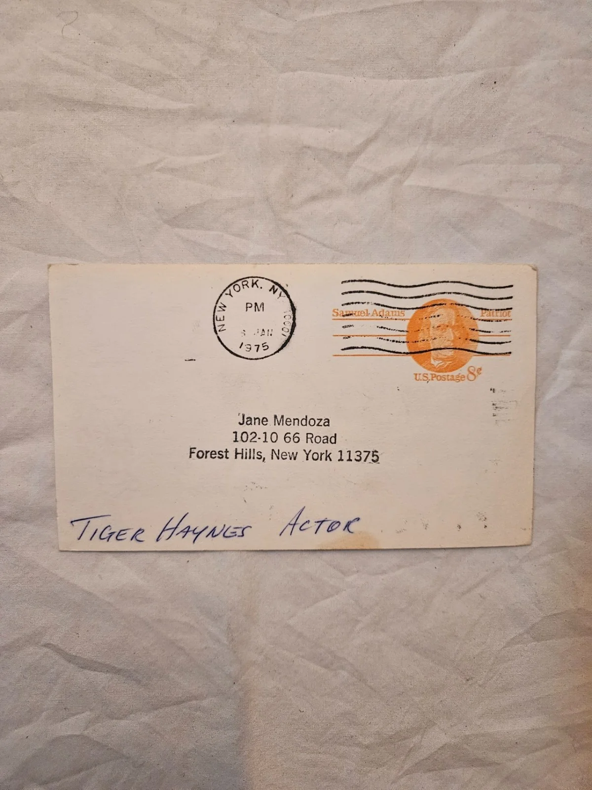 VTG - George "Tiger" Haynes signed 3x5 card Tinman in the Wiz, image 2