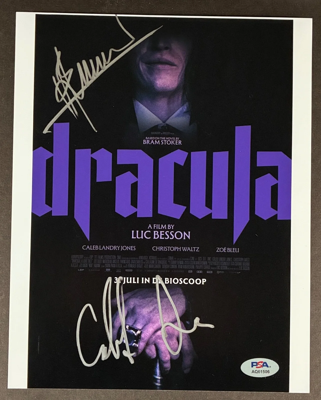 Luc Besson, Caleb Landry Jones — CALEB LANDRY JONES LUC BESSON SIGNED 8x10 PHOTO PSA DNA DRACULA CAST