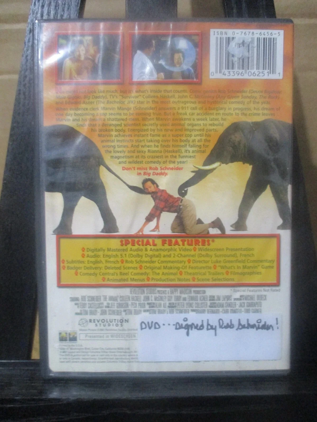 ROB SCHNEIDER — ROB SCHNEIDER AUTHENTIC AUTOGRAPHED/SIGNED THE ANIMAL DVD COVER, image 4