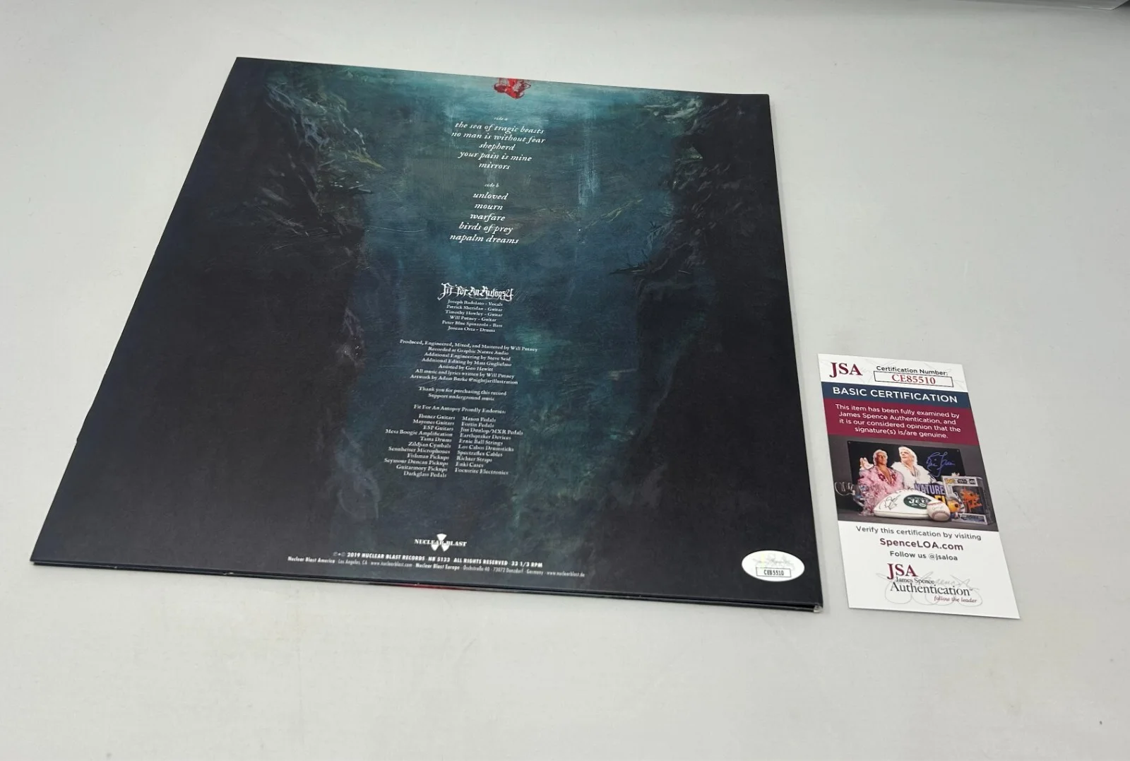 Fit For An Autopsy signed The Sea Of Tragic Beasts Album JSA COA, изображение 2