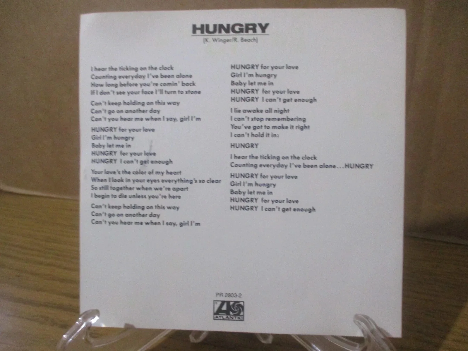 WINGER AUTHENTIC AUTOGRAPHED/SIGNED PROMO CD SINGLE--KIP WINGER + 3, image 5