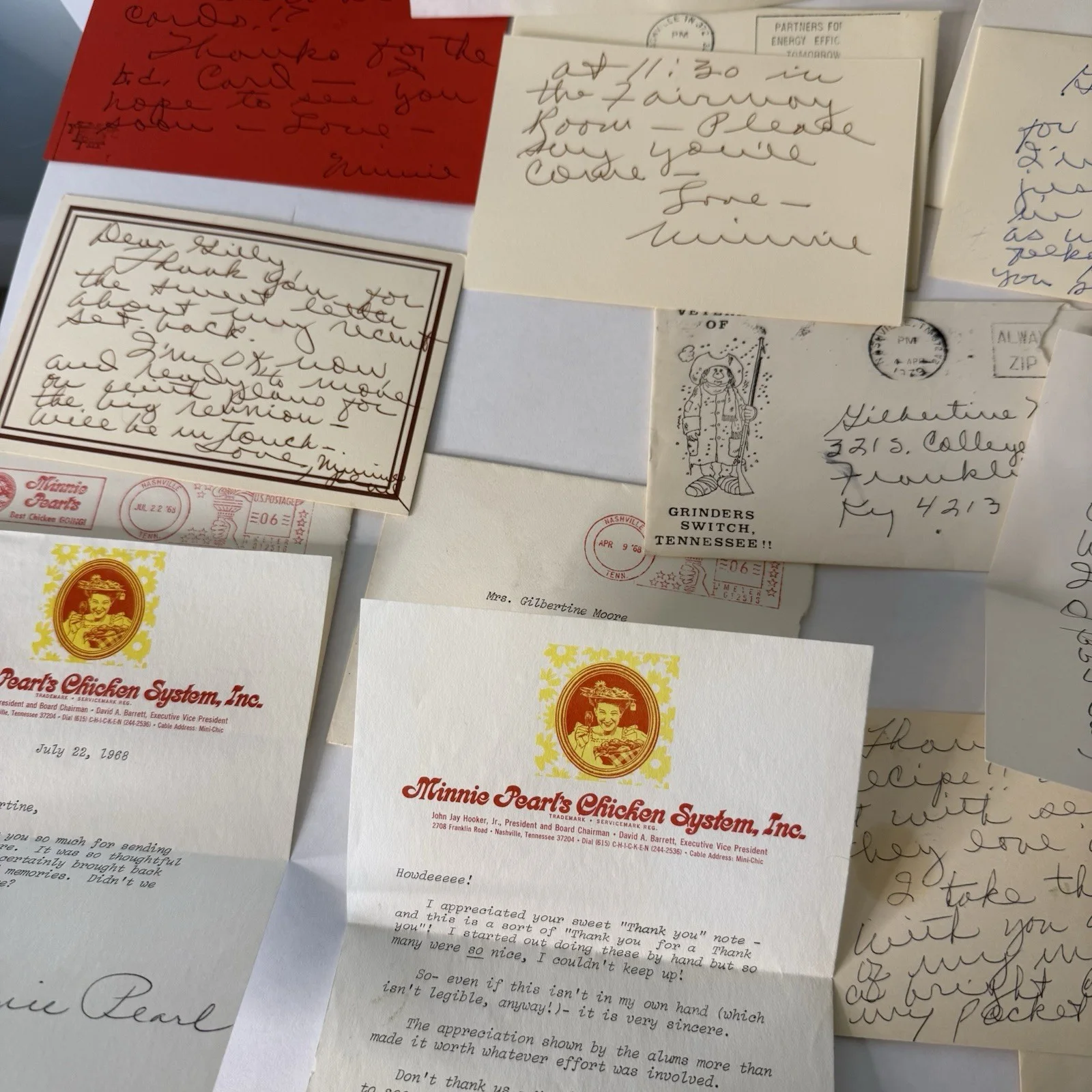Minnie Pearl Sarah Cannon 10+ Handwritten Letter Archive, Signed Chicken System, image 3