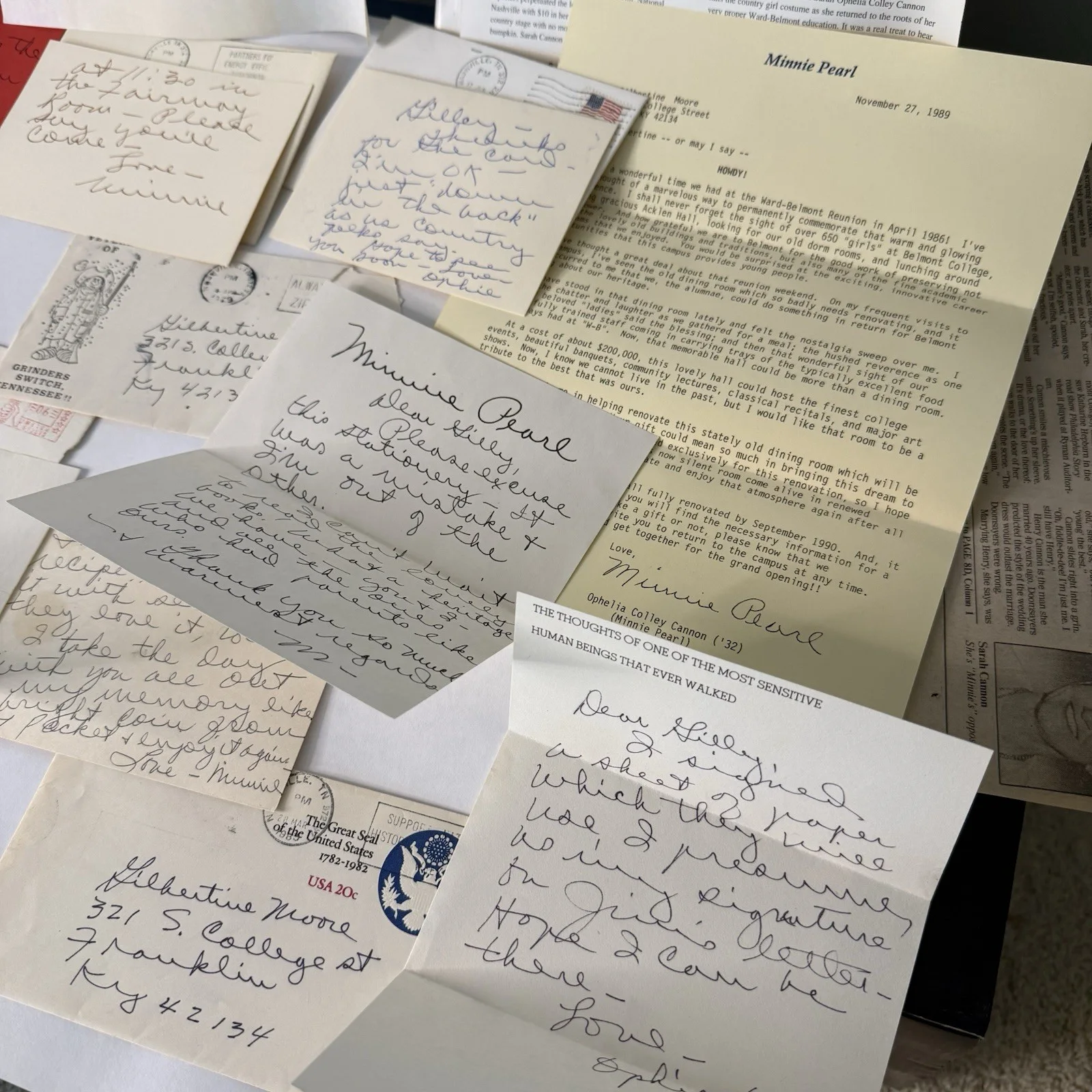 Minnie Pearl Sarah Cannon 10+ Handwritten Letter Archive, Signed Chicken System, image 4