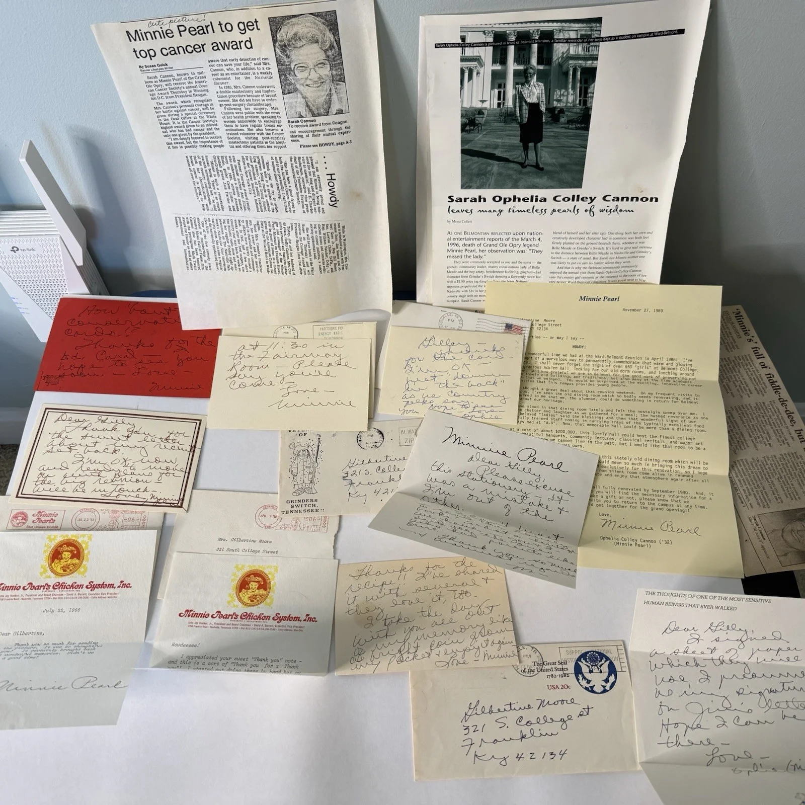 Minnie Pearl Sarah Cannon 10+ Handwritten Letter Archive, Signed Chicken System, image 5