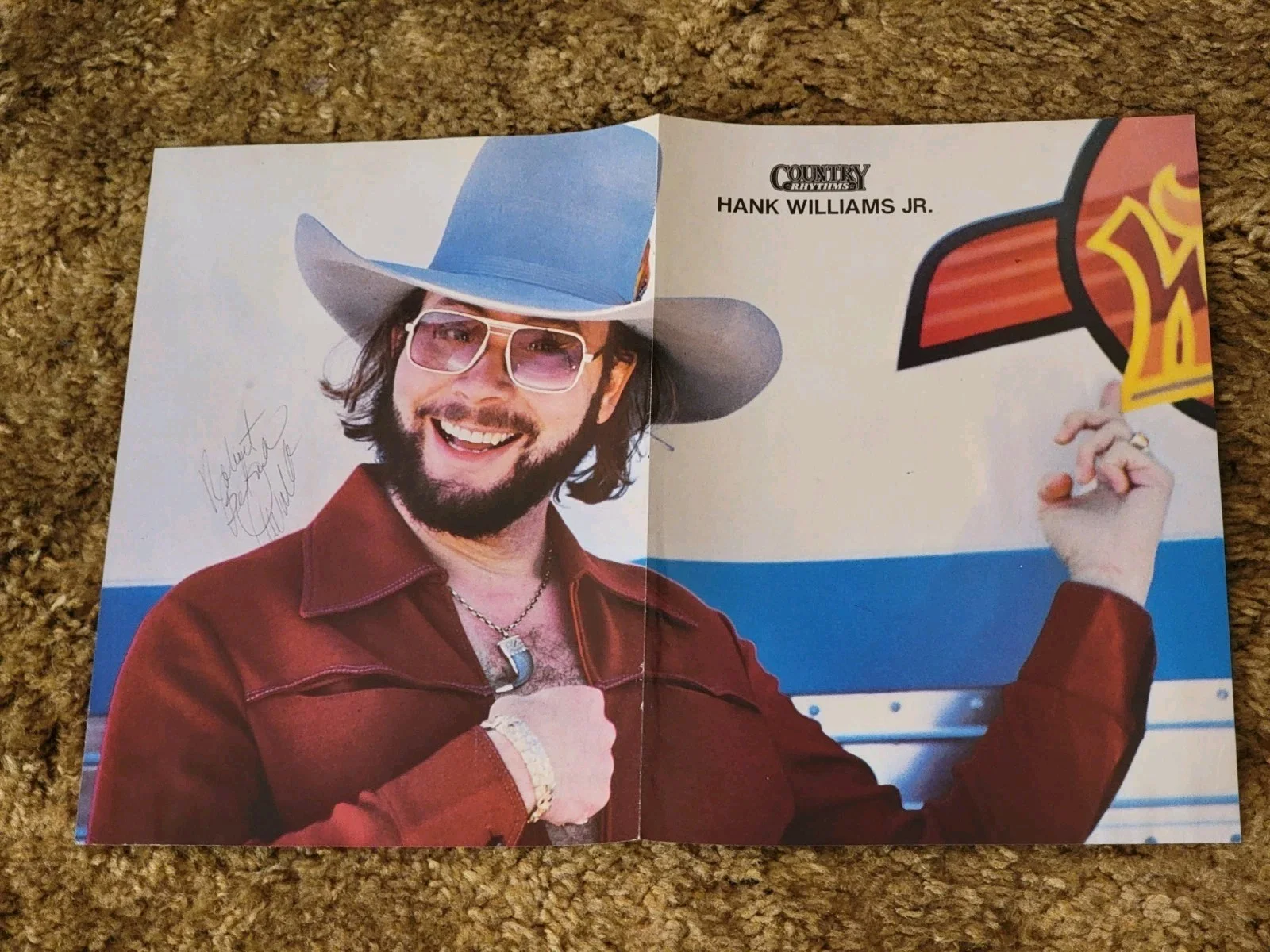 hank williams jr autograph Signed Magazine Photo Page, изображение 2