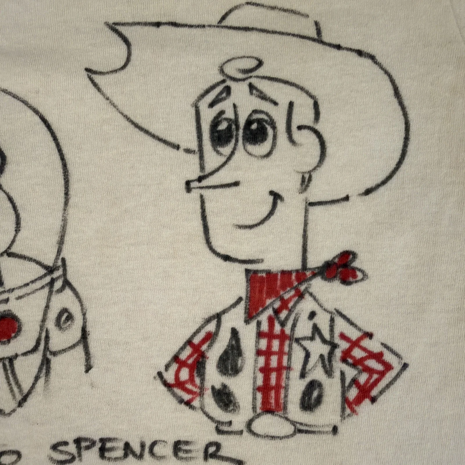 John Lasseter — John Lasseter Signed & Sketched Shirt Toy Story Pixar Woody Buzz Lightyear VTG, изображение 4