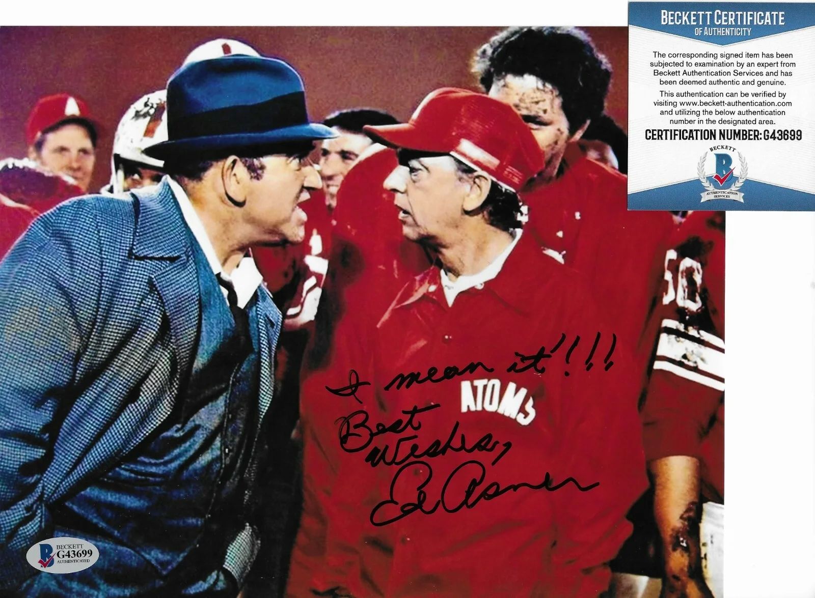 Ed Asner — Ed Asner Signed 8x10 Photo Autographed BAS COA Disney Gus Up 99, изображение 2