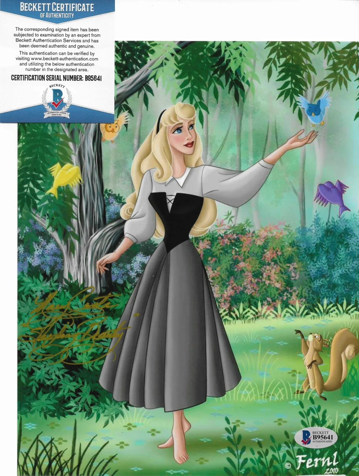 Mary Costa — Mary Costa Signed 8x10 Sleeping Beauty Photo Autographed BAS Princess Aurora 41, image 3