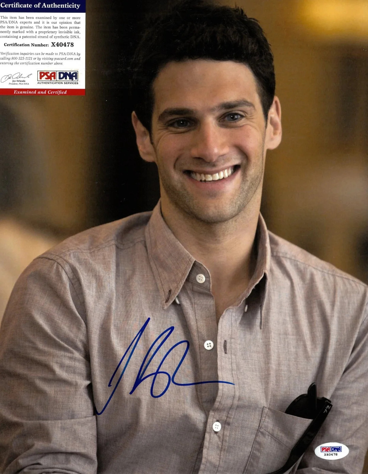 Justin Bartha — Justin Bartha Signed 11x14 Photo Autographed PSA/DNA COA National Treasure, image 2