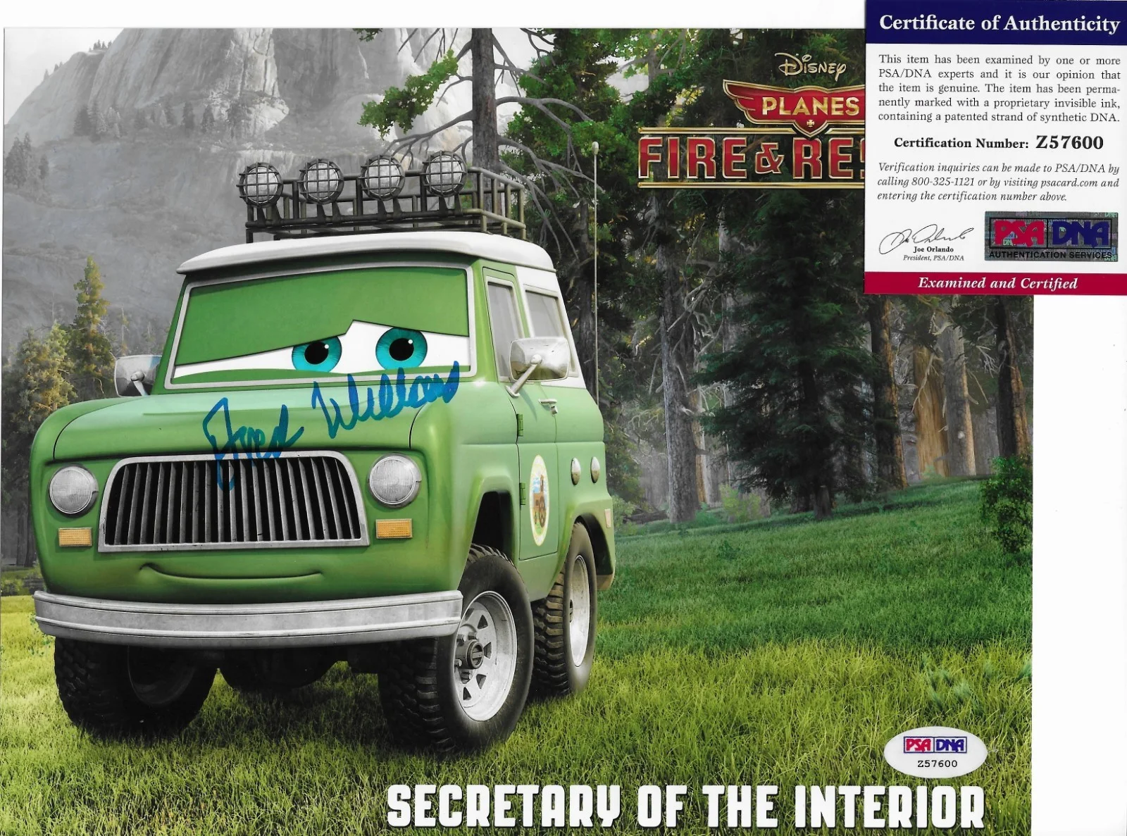 Fred Willard — Fred Willard PSA/DNA COA Signed 8x10 Photo Autographed Planes Fire & Rescue, изображение 2