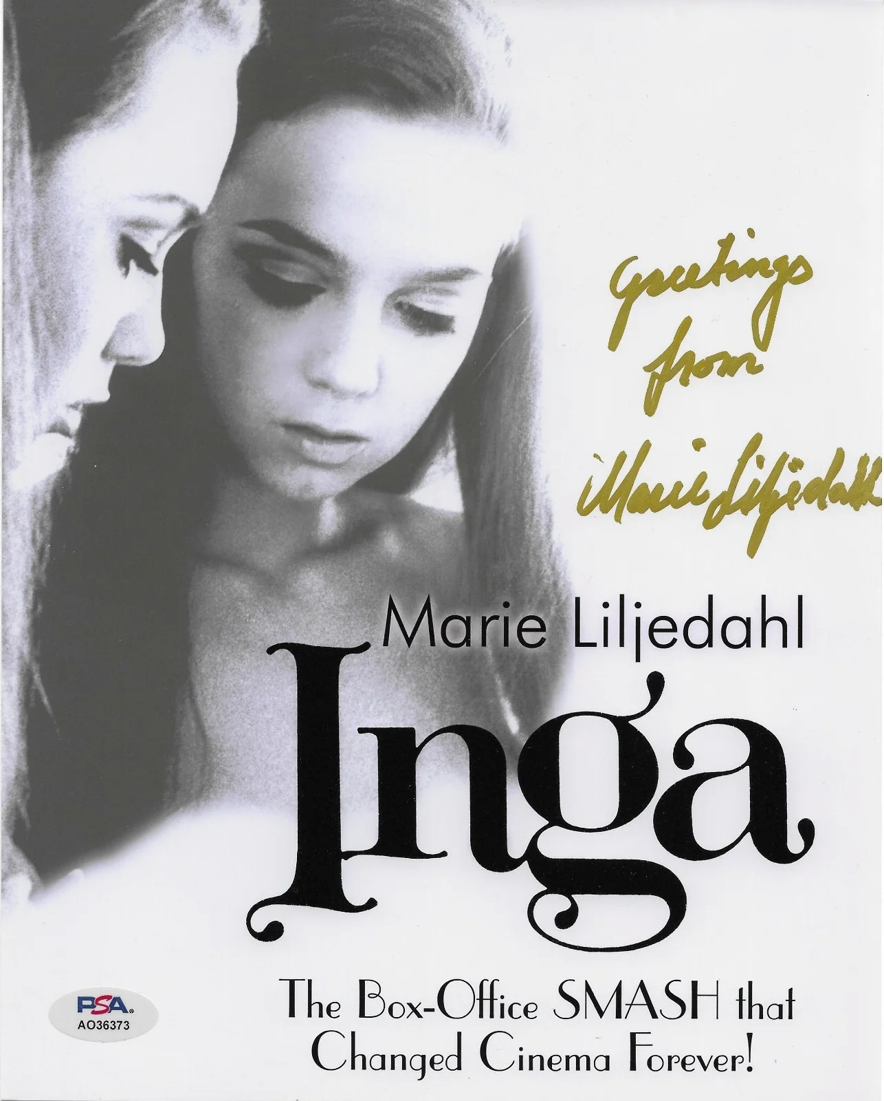 Marie Liljedahl — Marie Liljedahl PSA/DNA Signed 8x10 Photo Autographed Inga Rare Sweden