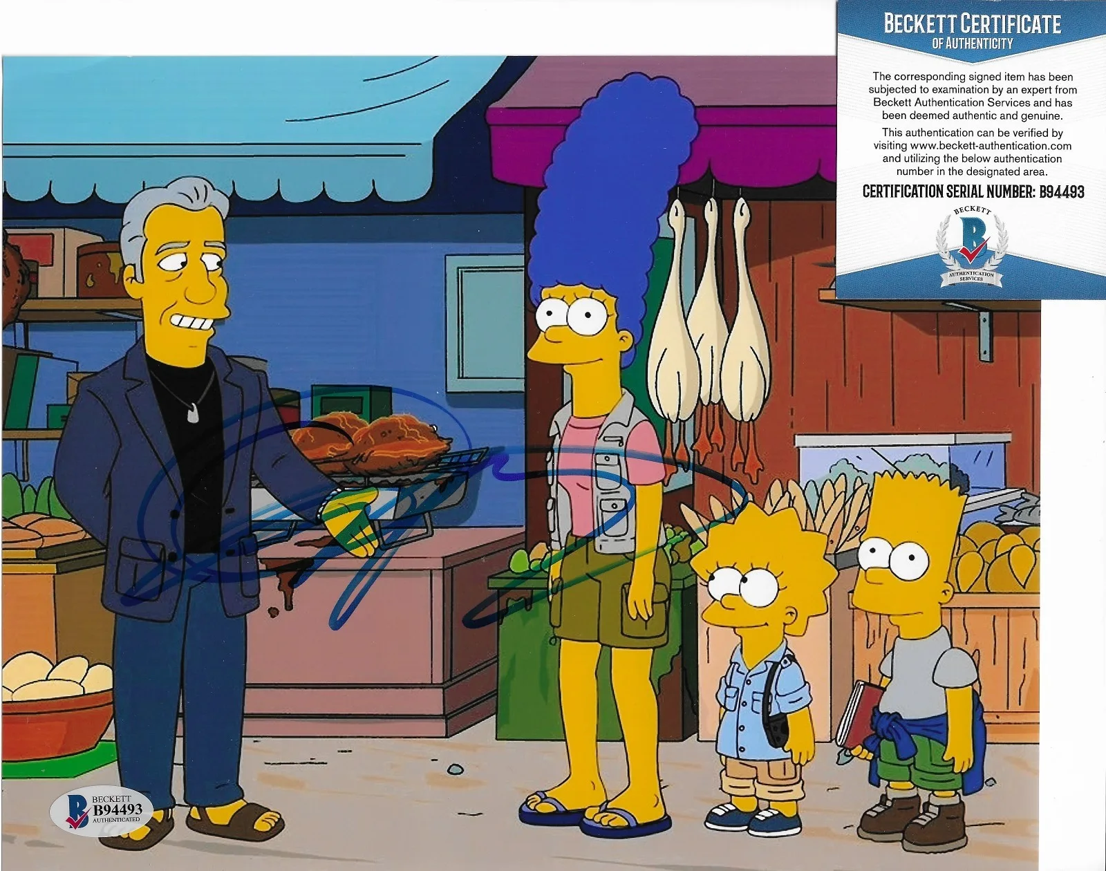 Anthony Bourdain — Chef Anthony Bourdain BAS COA Signed 8x10 Photo Autographed The Simpsons, image 2