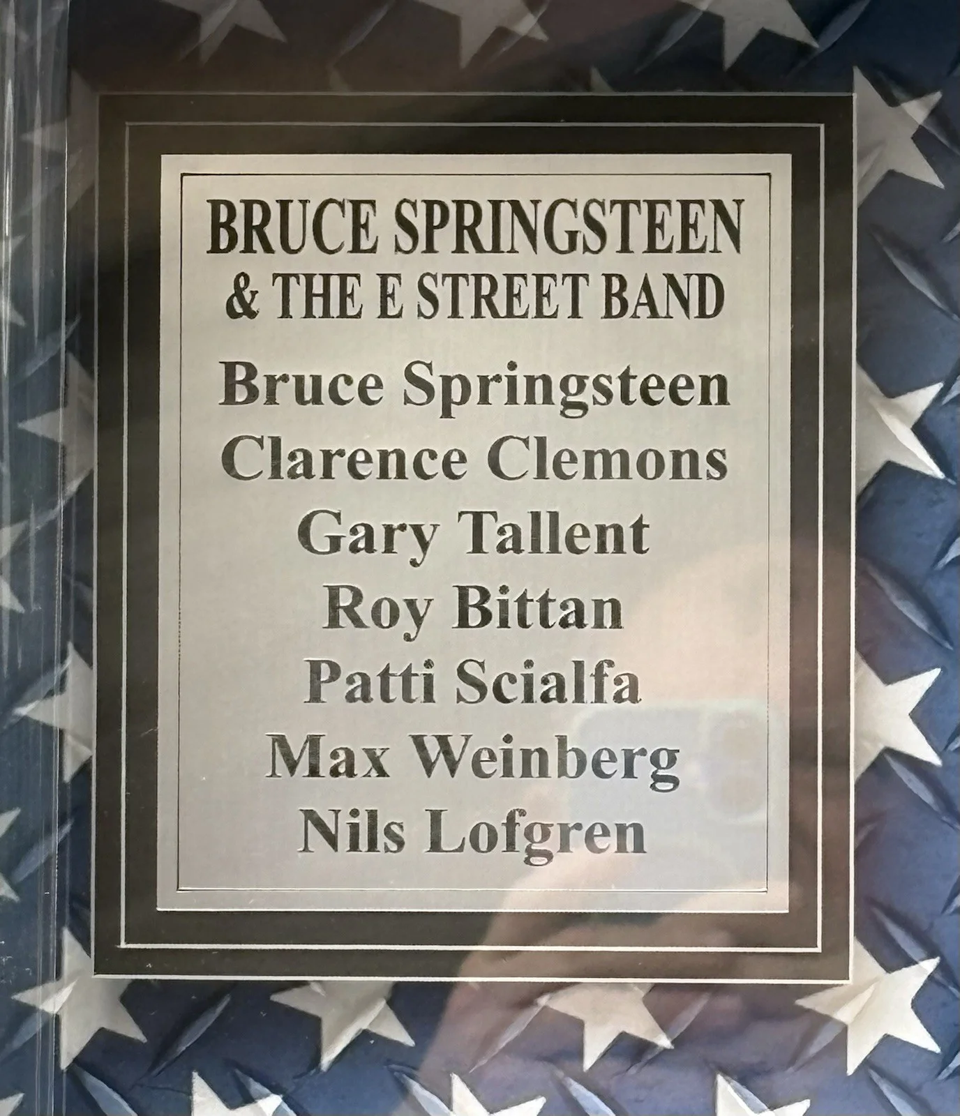 Clarence Clemons, Nils Lofgren, Bruce Springsteen, Steven Van Zan — Guitarra elétrica Bruce Springsteen & E Street Band autografada emoldurada, изображение 3