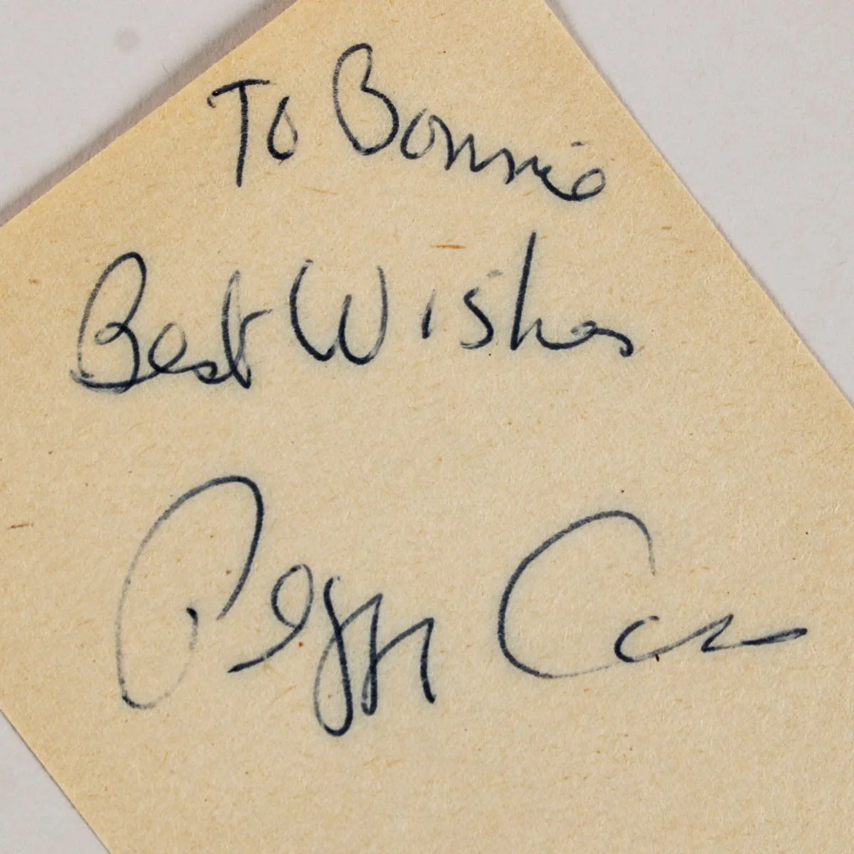 Peggy Cass Signed 3×5 Paper Cut 1975 COA JSA, image 2