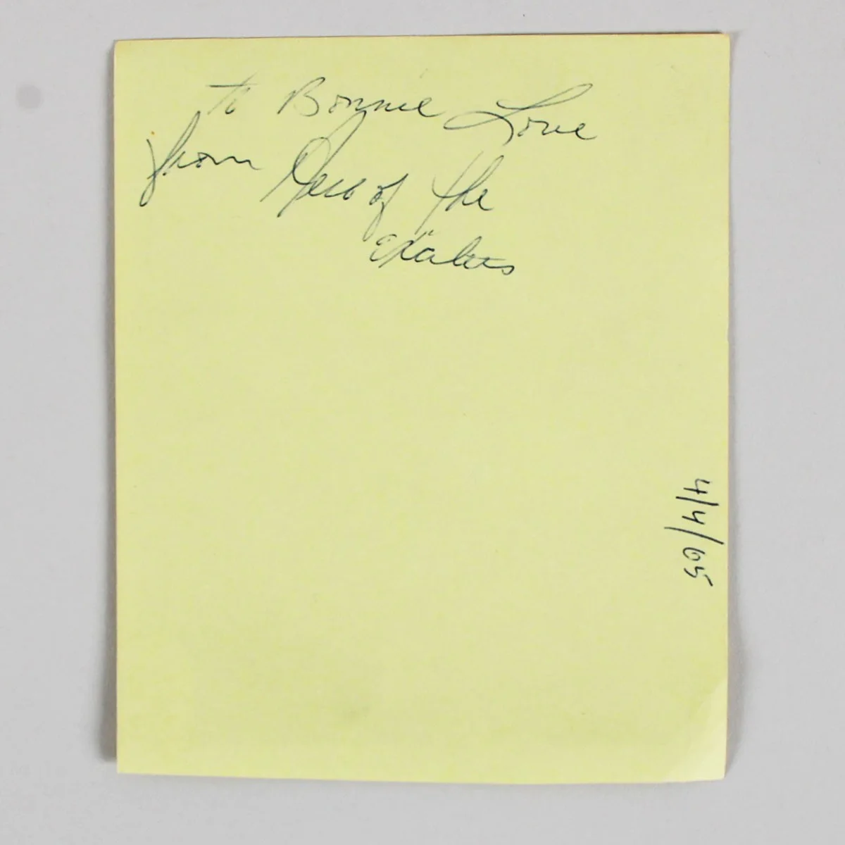 Little Anthony & The Imperials Signed 4 1/2 x 5 1/2 Paper Sheet 8/4/1969 COA JSA, image 2