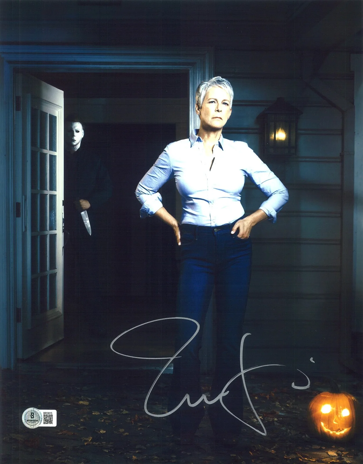 JAMIE LEE CURTIS — JAMIE LEE CURTIS SIGNED AUTOGRAPHED HALLOWEEN 11X14 PHOTO BECKETT BAS
