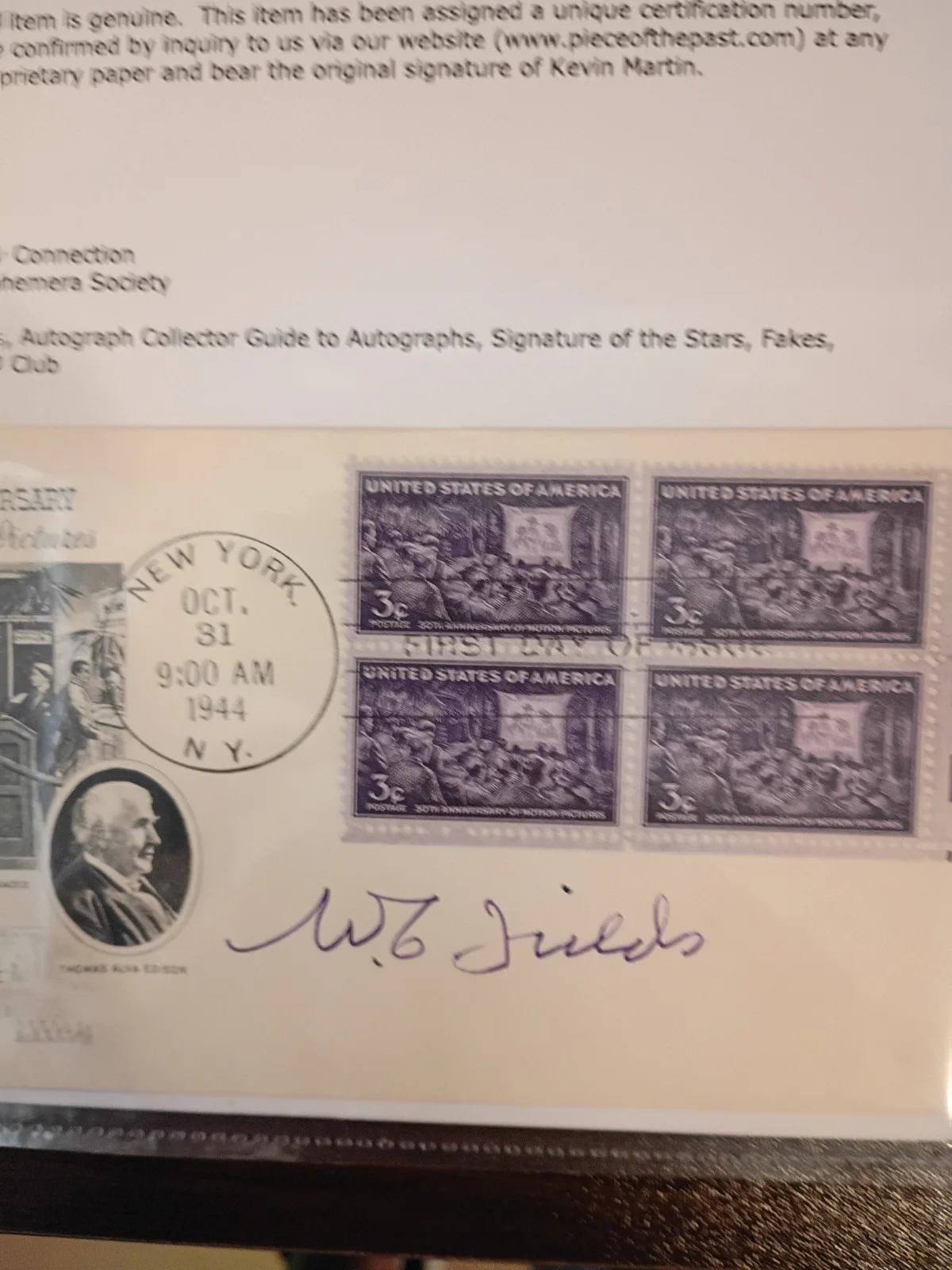 W.C. Fields — W.C. FIELDS Signed Autographed FDC..ACTING & COMEDY LEGEND ...(d.1946) COA, image 2