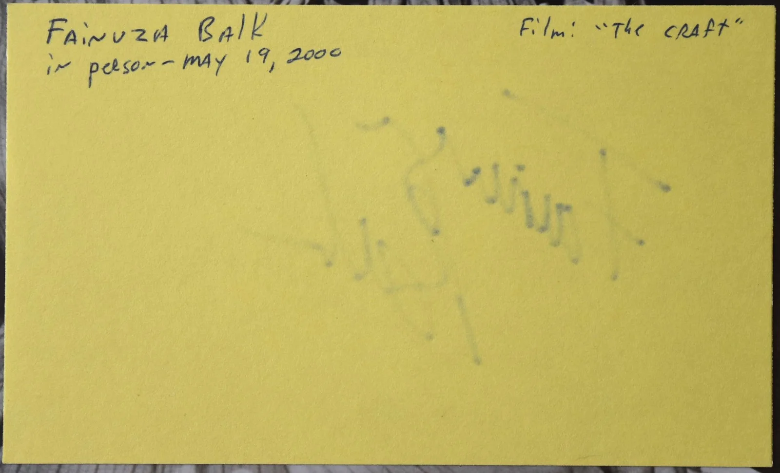 Young Fairuza Balk Hand Signed Card, image 3