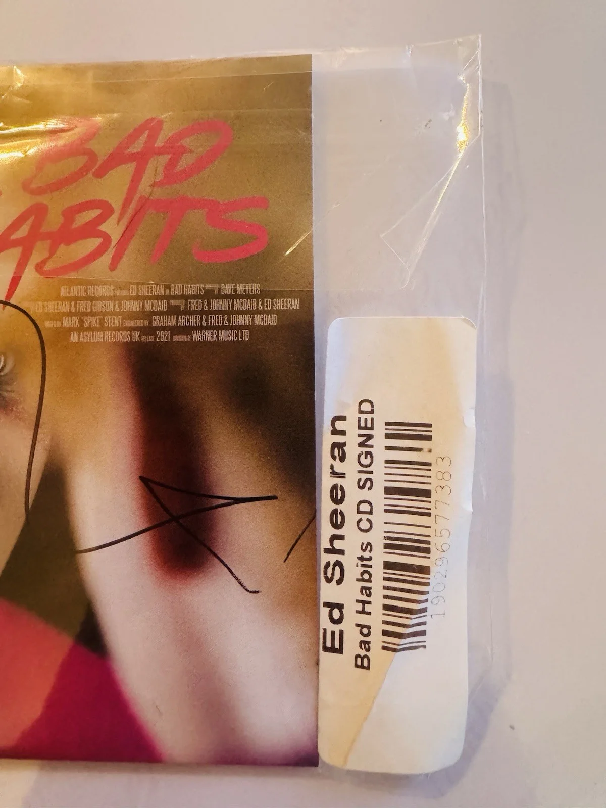 Ed Sheeran , Signed Autographed, , Cd , Bad Habits NEW Sealed, image 3