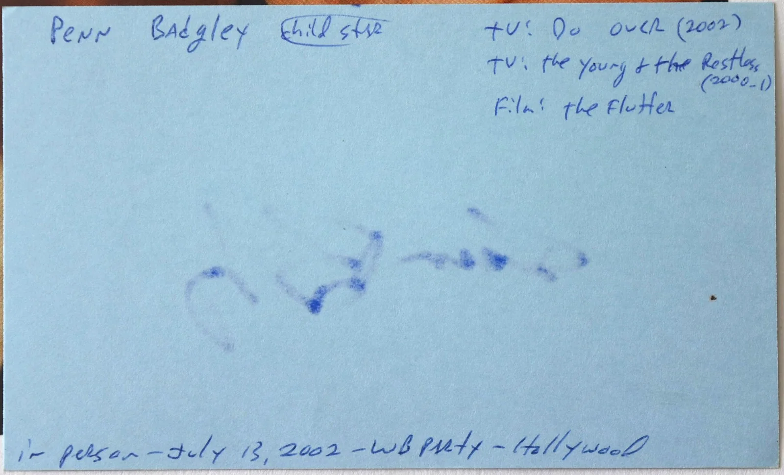 Young Penn Badgley Hand Signed Card, image 3