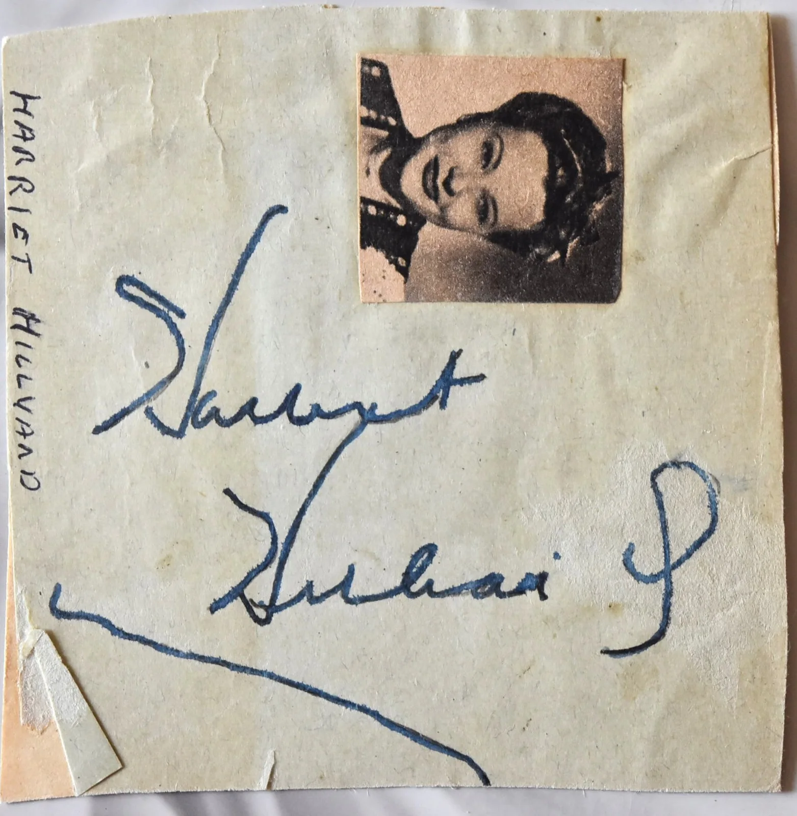 Harriet Hilliard Hand Signed Paper, image 2
