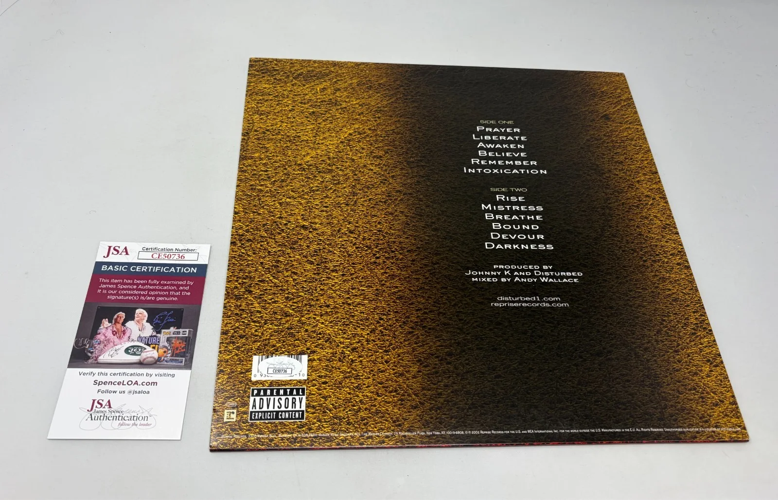 Disturbed signed Believe Album JSA COA, image 2