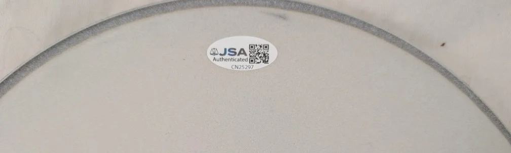 NEW ORDER JOY DIVISION signed DRUMHEAD drum JSA Coa PETER HOOK & BERNARD SUMNER, image 2