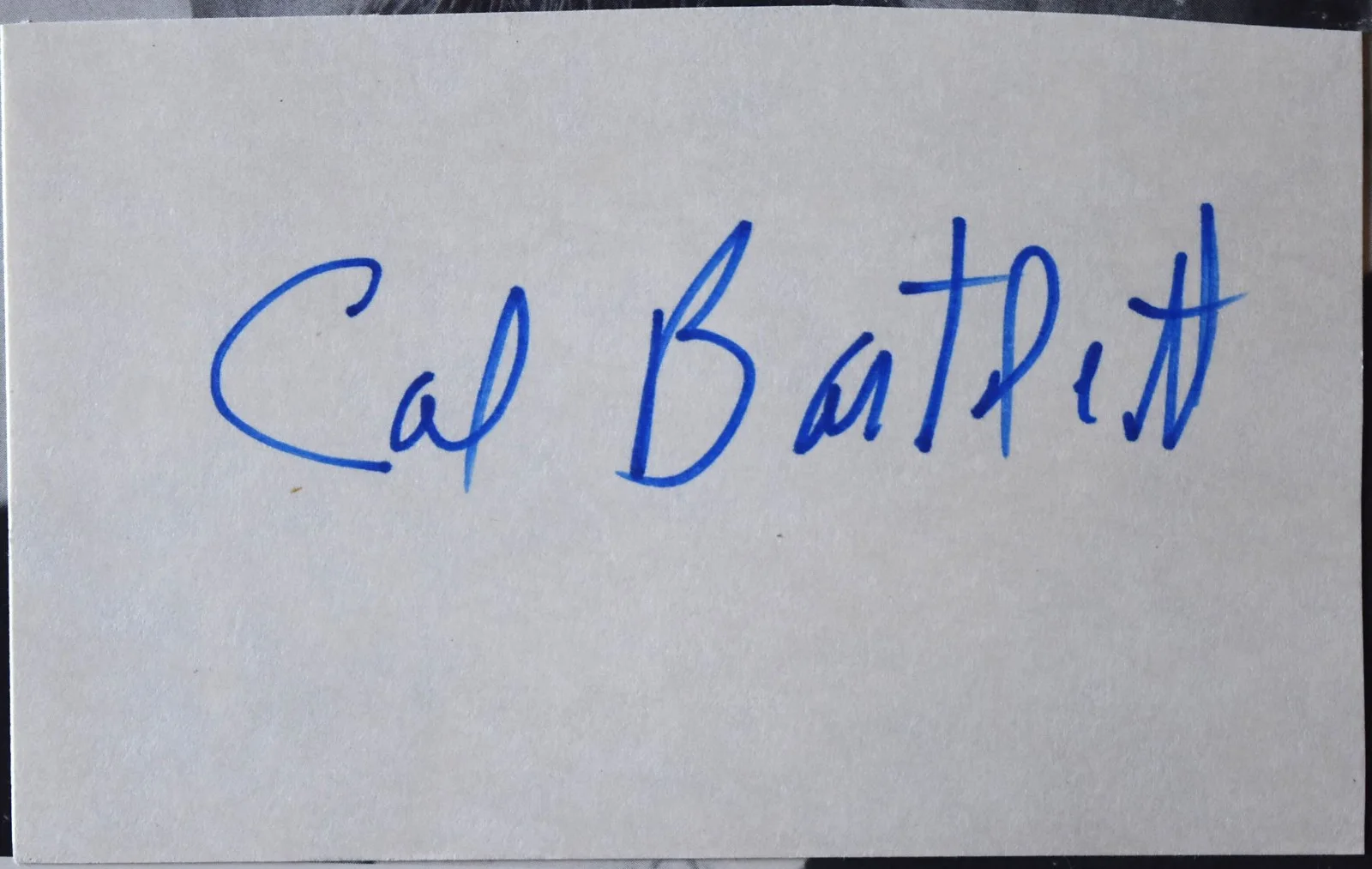 Calvin Bartlett Hand Signed Card, image 2