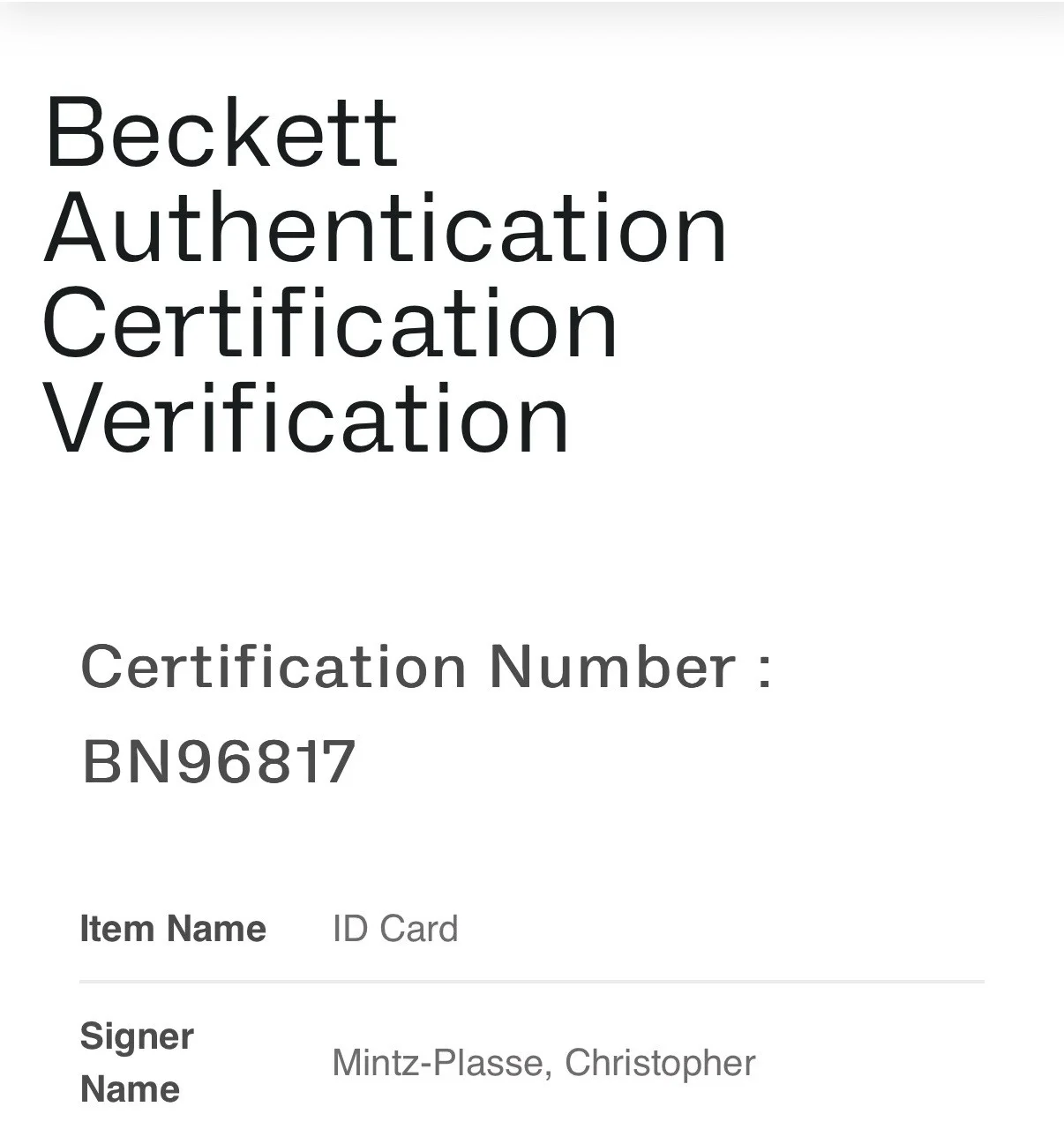 Christopher Mintz-Plazze — CHRISTOPHER MINTZ-PLASSE SIGNED (SUPER BAD)MCLOVIN MOVIE PROP ID BECKETT BN96817, изображение 3
