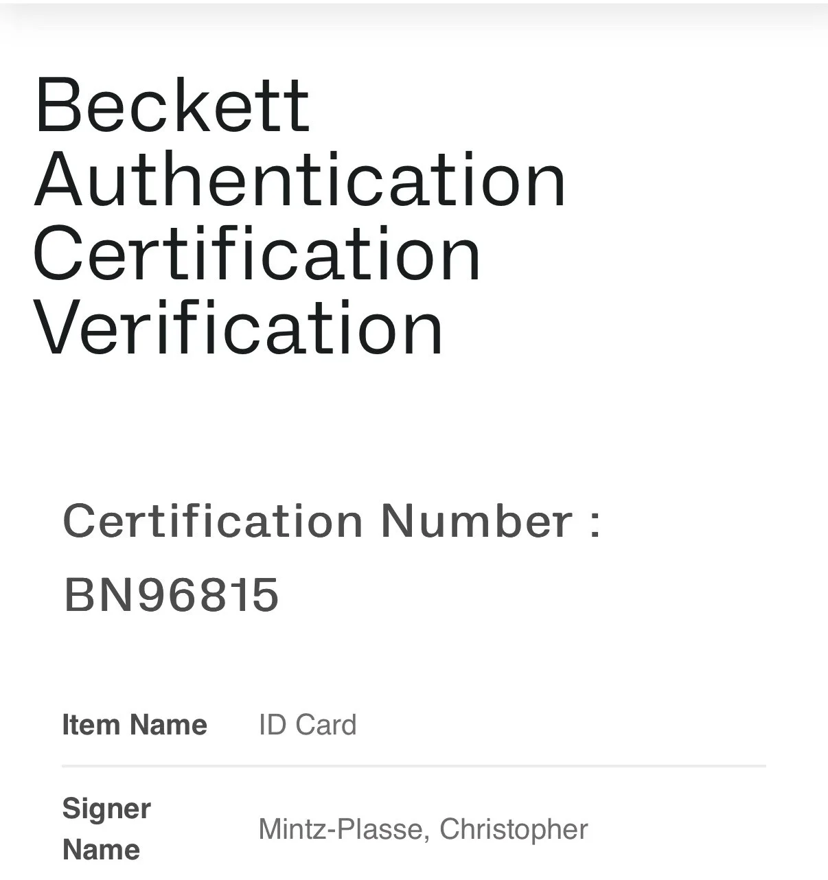 Christopher Mintz-Plazze — CHRISTOPHER MINTZ-PLASSE SIGNED (SUPER BAD)MCLOVIN MOVIE PROP ID BECKETT BN96815, изображение 3