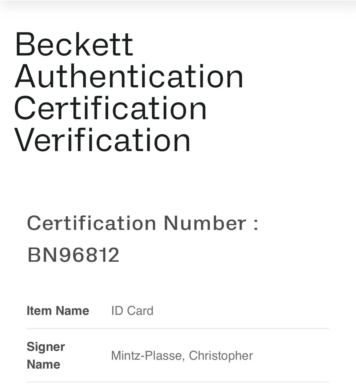 Christopher Mintz-Plazze — CHRISTOPHER MINTZ-PLASSE SIGNED (SUPER BAD)MCLOVIN MOVIE PROP ID BECKETT BN96812, изображение 3