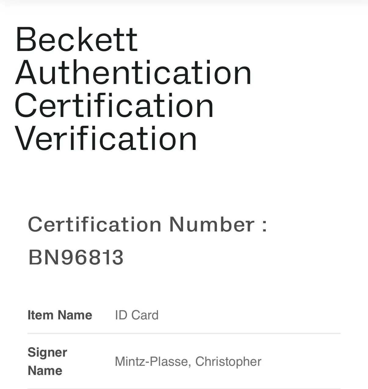 Christopher Mintz-Plazze — CHRISTOPHER MINTZ-PLASSE SIGNED (SUPER BAD)MCLOVIN MOVIE PROP ID BECKETT BN96813, изображение 3