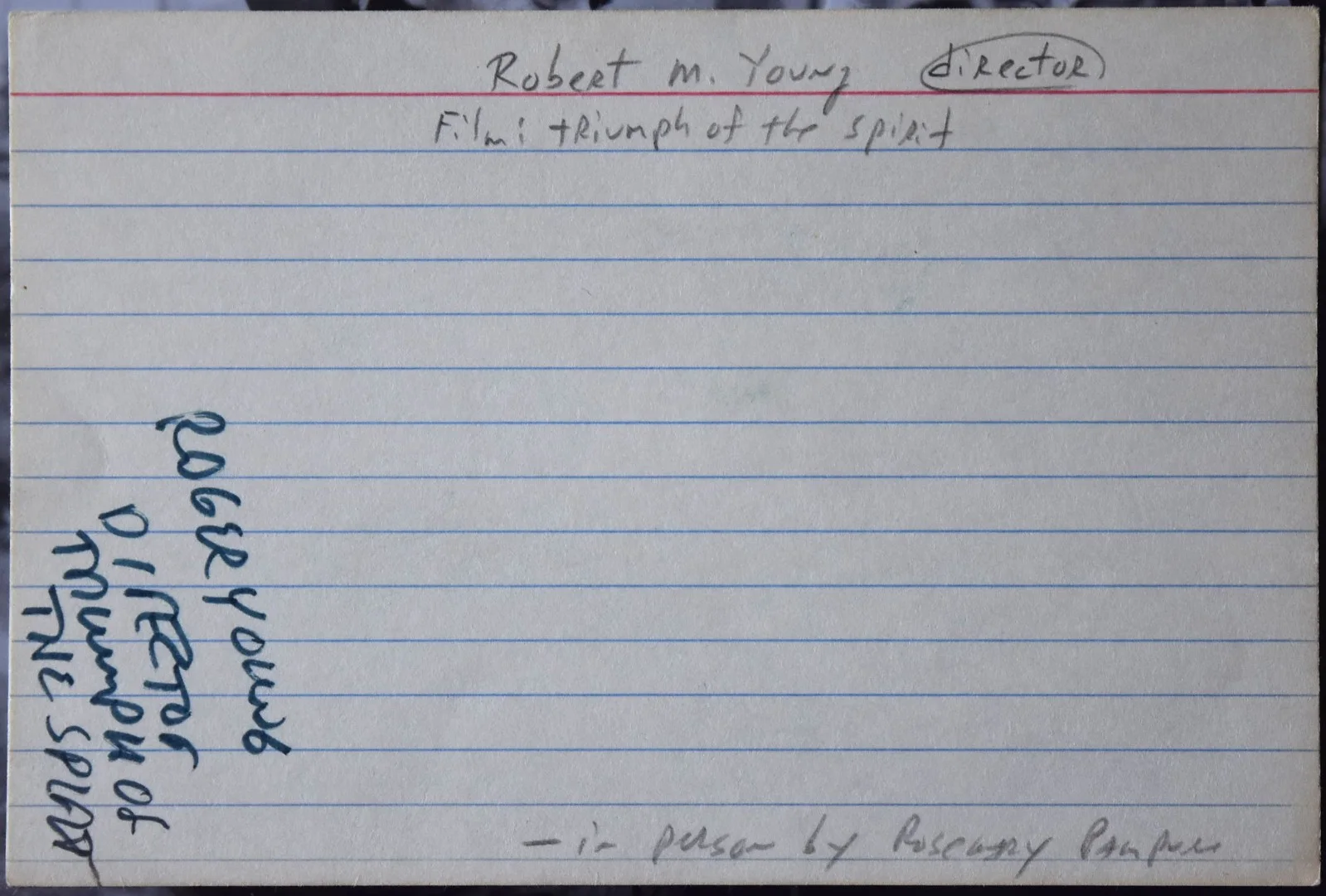 Robert M. Young Hand Signed Card, image 3