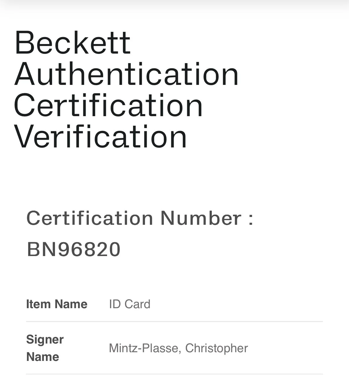 Christopher Mintz-Plazze — CHRISTOPHER MINTZ-PLASSE SIGNED (SUPER BAD)MCLOVIN MOVIE PROP ID BECKETT BN96820, изображение 3