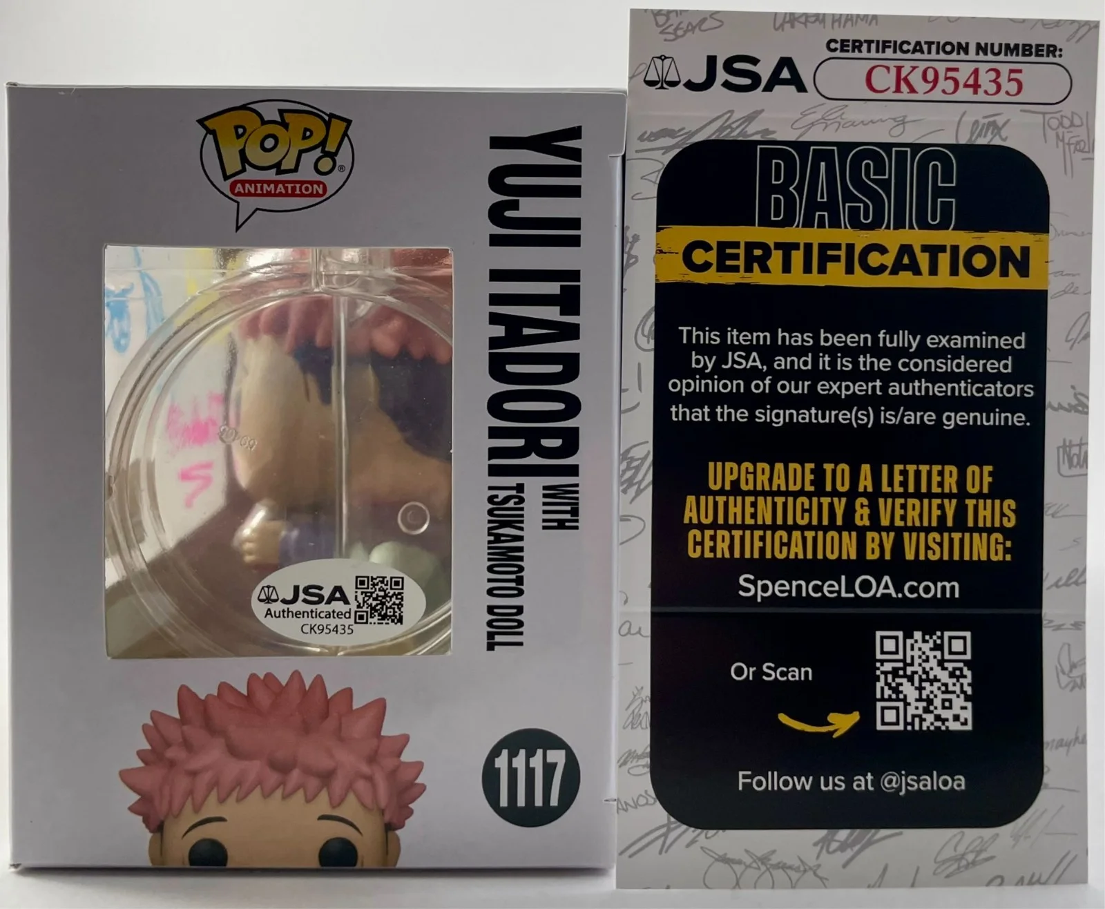 Adam McArthur — Funko POP assinado por Adam McArthur JuJuTsu Kaisen Yuji Itadori FYE! Certificado de autenticidade de vinil JSA, изображение 4