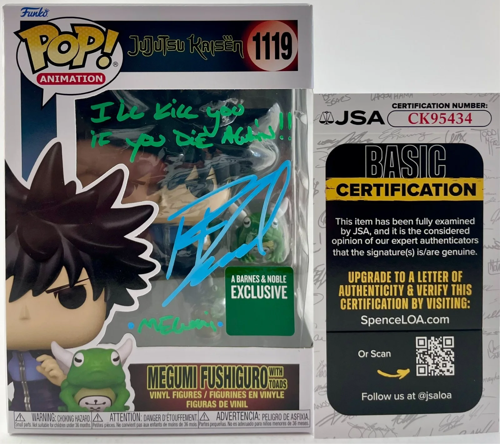 Robbie Daymond — Robbie Daymond Signed JuJuTsu Kaisen Megumi Fushiguro B&N Exc Funko POP! JSA COA