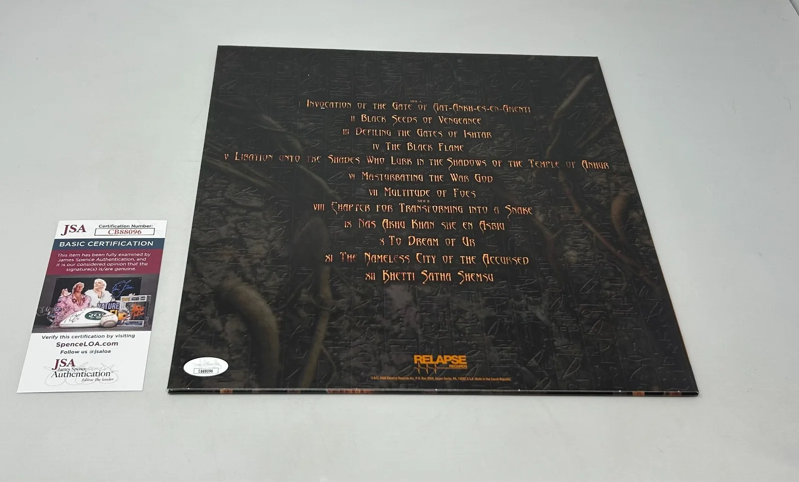 Karl Sanders of Nile signed Black Seeds Of Vengeance Album JSA COA, изображение 2