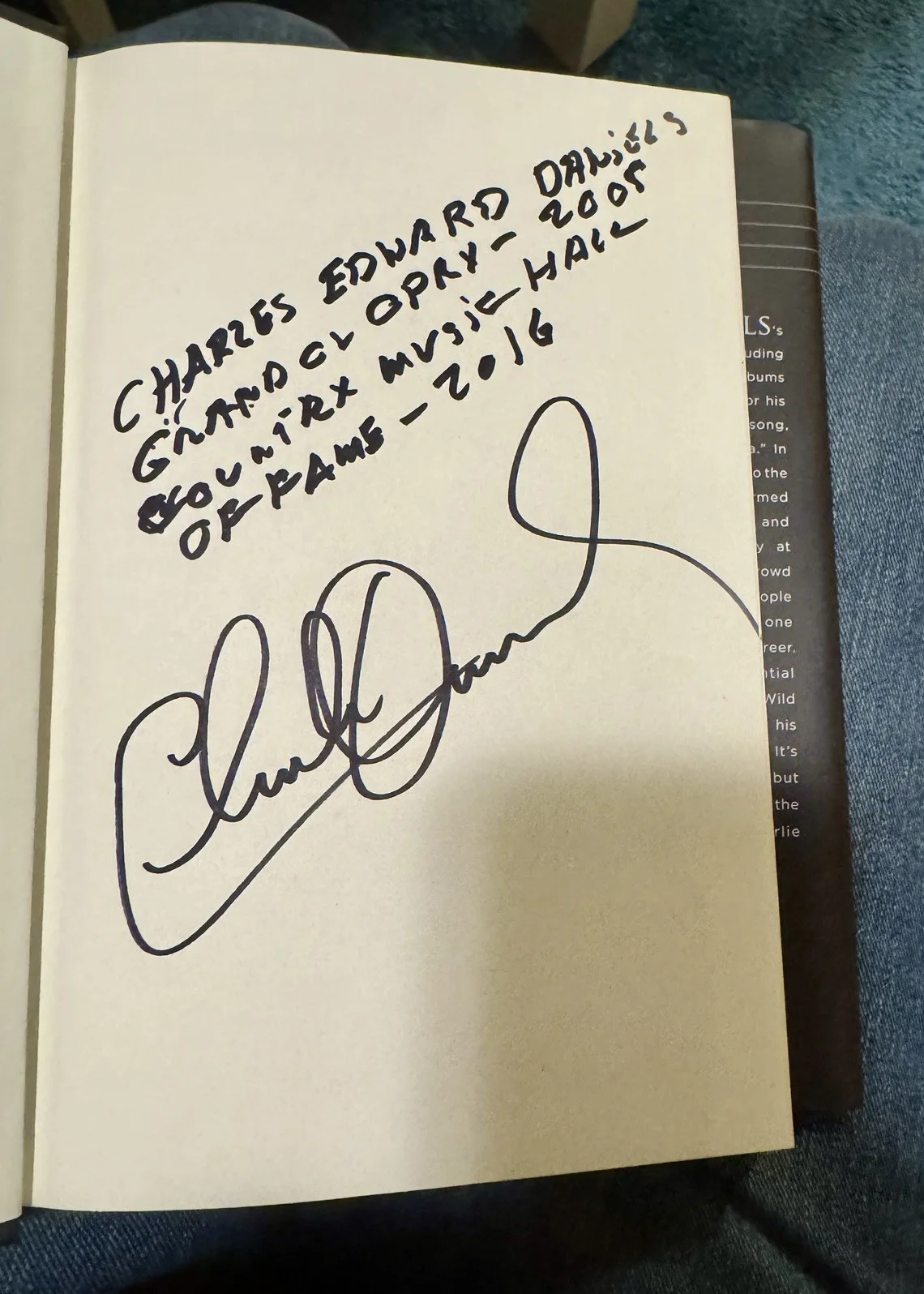Very rare autographed Charlie Daniels Never Look at the Empty Seats Book, image 4